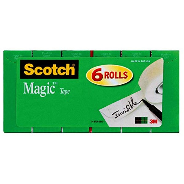 Scotch Magic Tape, 6 Rolls, Numerous Applications, Invisible, Engi...