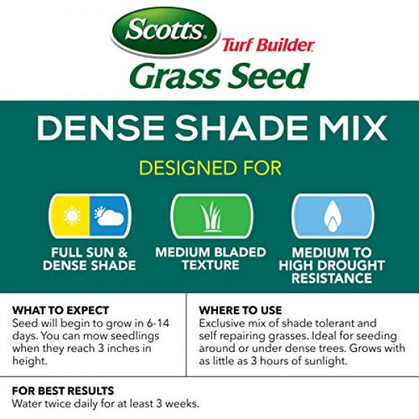 Scotts Turf Builder Grass Seed Dense Shade Mix - 7 Lb. - Grows in ...