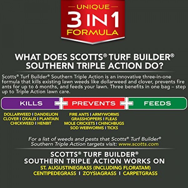 Scotts Turf Builder Southern Triple Action - Kills Dollarweed and ...