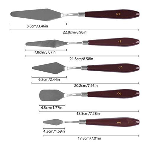 5PCS Mixed Palette Knife Painting Stainless Steel Scraper Spatula ...