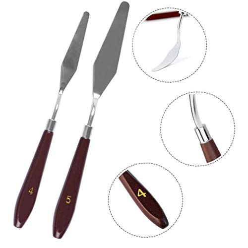 5PCS Mixed Palette Knife Painting Stainless Steel Scraper Spatula ...
