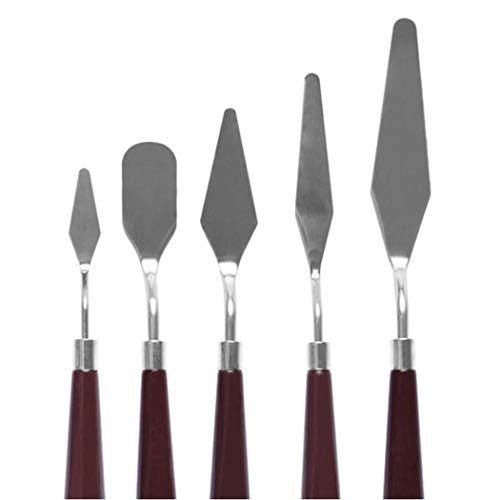 5PCS Mixed Palette Knife Painting Stainless Steel Scraper Spatula ...