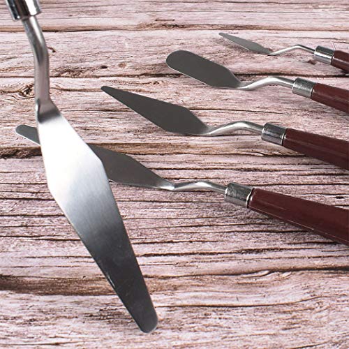 5PCS Mixed Palette Knife Painting Stainless Steel Scraper Spatula ...