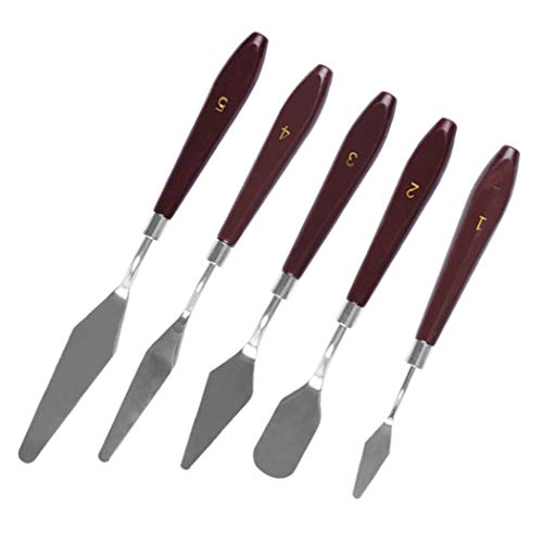 5PCS Mixed Palette Knife Painting Stainless Steel Scraper Spatula ...