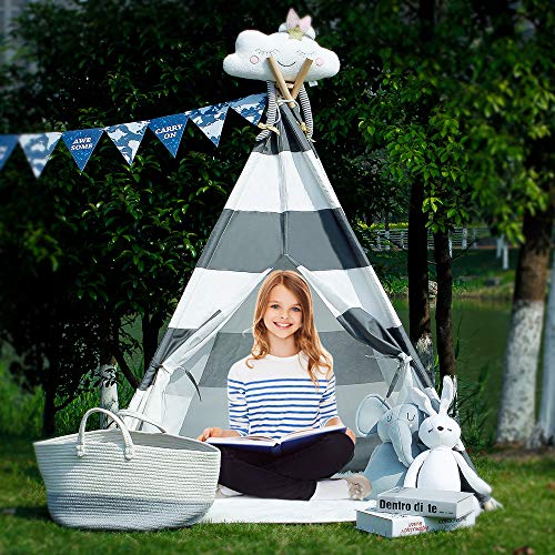 scriptract Kids& Pets 6ft Teepee Tent Playhouse 100% Natural Cotto...