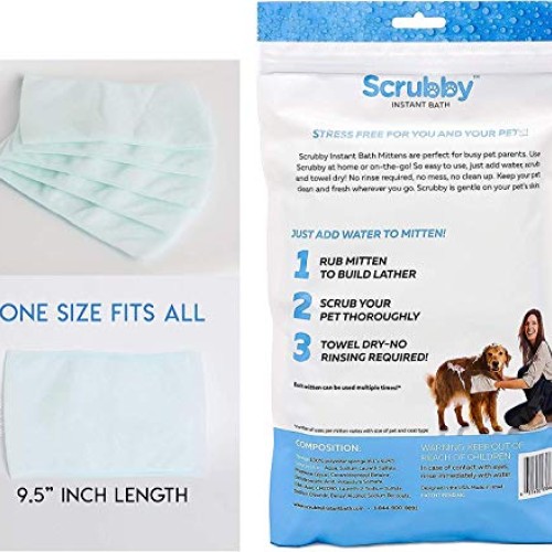 No Rinse Pet Wipes- Use for Pet Bathing, Pet Grooming, and Pet Was...