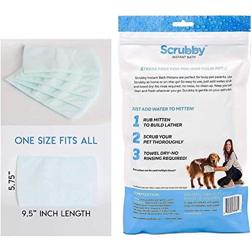 No Rinse Pet Wipes- Use for Pet Bathing, Pet Grooming, and Pet Was...