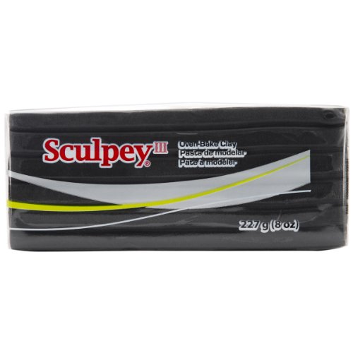 Polyform Sculpey III Polymer Clay, 8-Ounce, Black
