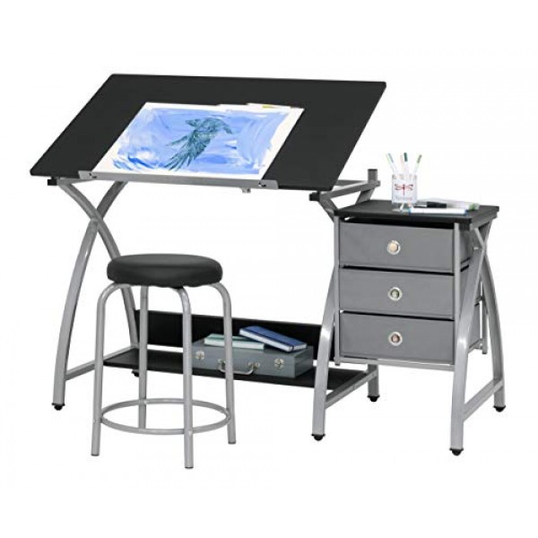 2 Piece Comet Art, Hobby, Drawing, Drafting, Craft Table with 36W...