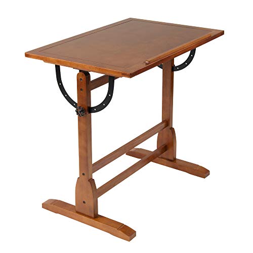 Studio Designs Vintage Wood Drafting Table with 36 x 24 Adjustab...