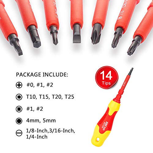 SDC Magnetic Screwdriver Set, Insulated Multi Screw Driver Kit, wi...