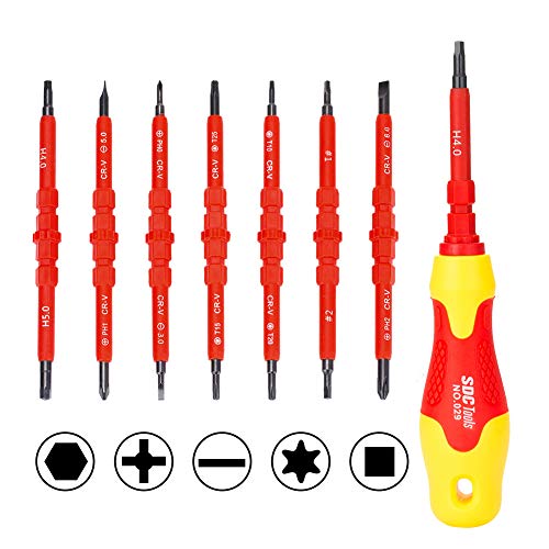 SDC Magnetic Screwdriver Set, Insulated Multi Screw Driver Kit, wi...