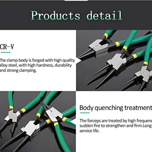 SDFSX 4 Pcs Snap Ring Pliers Set, 7-Inch Internal/External Snap Ri...