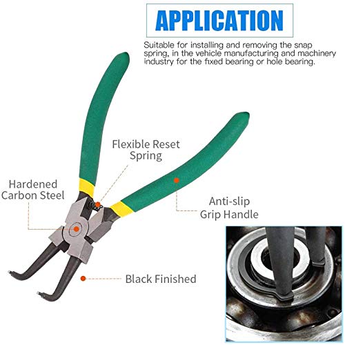 SDFSX 4 Pcs Snap Ring Pliers Set, 7-Inch Internal/External Snap Ri...