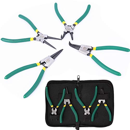 SDFSX 4 Pcs Snap Ring Pliers Set, 7-Inch Internal/External Snap Ri...