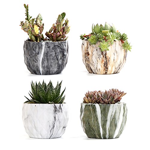 Sun-E Modern Style Marbling Ceramic Flower Pot Succulent/Cactus Pl...