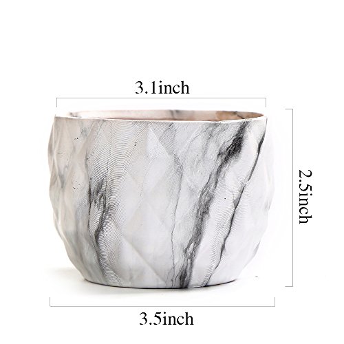 Sun-E Modern Style Marbling Ceramic Flower Pot Succulent/Cactus Pl...
