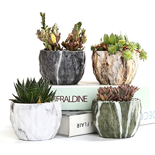 Sun-E Modern Style Marbling Ceramic Flower Pot Succulent/Cactus Pl...