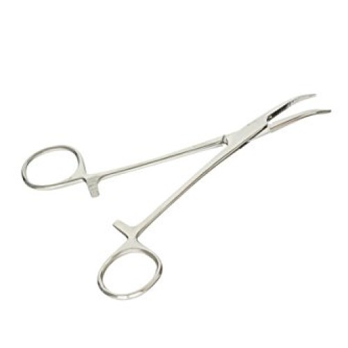 SE 5-1/2 Stainless Steel Self-Locking Curved Forceps - 656FC