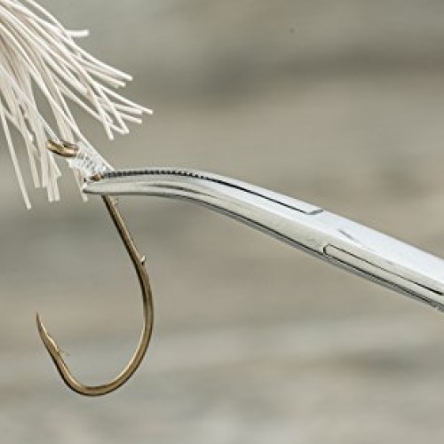 SE 5-1/2 Stainless Steel Self-Locking Curved Forceps - 656FC