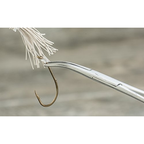 SE 5-1/2 Stainless Steel Self-Locking Curved Forceps - 656FC