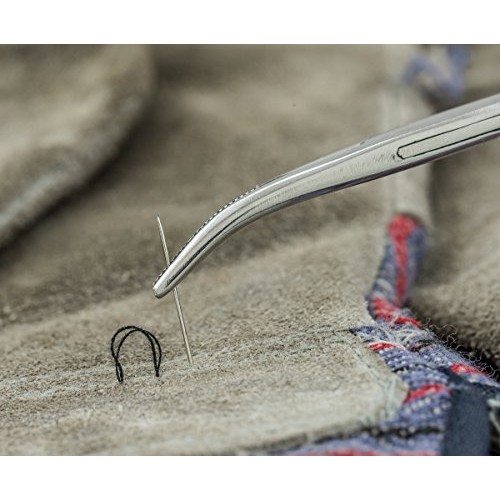 SE 5-1/2 Stainless Steel Self-Locking Curved Forceps - 656FC