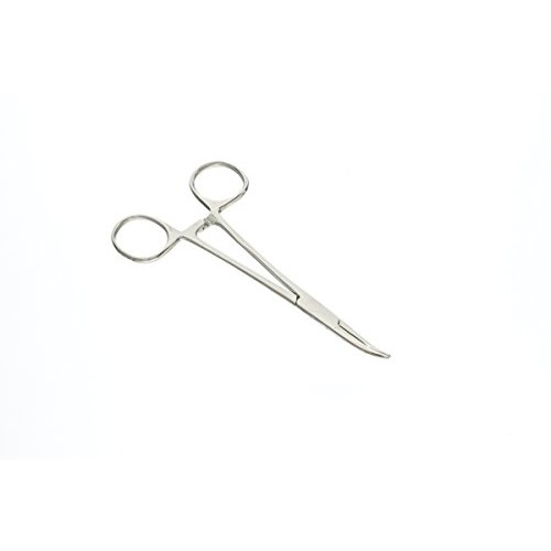 SE 5-1/2 Stainless Steel Self-Locking Curved Forceps - 656FC