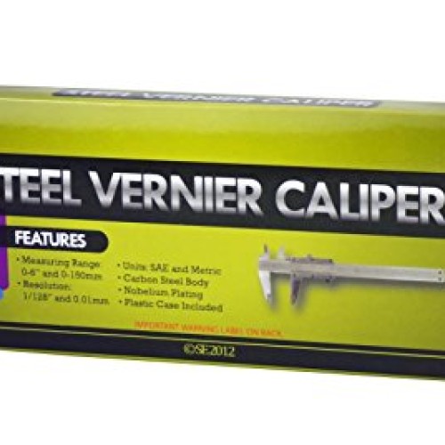 SE 781BC Steel Vernier Caliper, 6-Inch Measuring Range