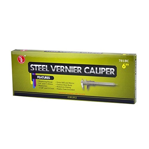 SE 781BC Steel Vernier Caliper, 6-Inch Measuring Range