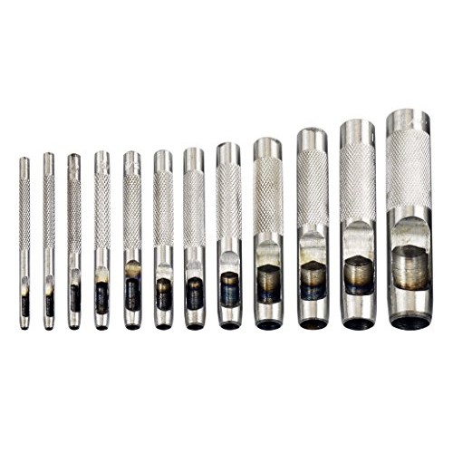 SE 791LP Heavy-Duty 12-Piece Hollow Leather Punch Set with Zipper ...