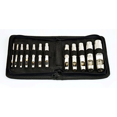 SE 791LP Heavy-Duty 12-Piece Hollow Leather Punch Set with Zipper ...