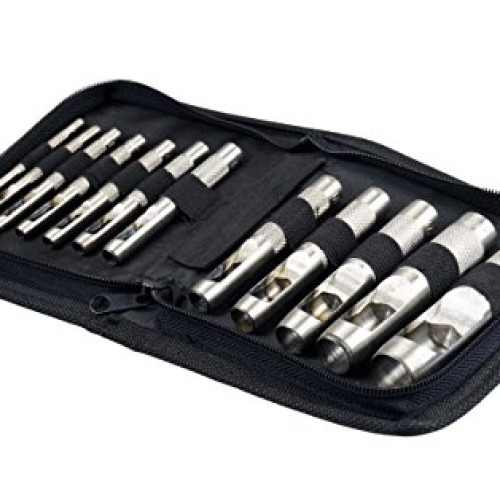 SE 791LP Heavy-Duty 12-Piece Hollow Leather Punch Set with Zipper ...