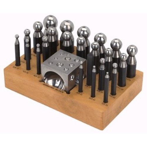 SE Doming Punch and Dapping Block Set 25 PC. - JT3405DS