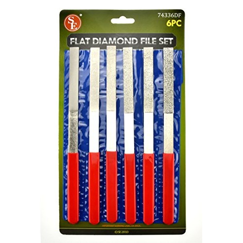 SE Flat Diamond Flat Files with 40 to 600 Grit 6 PC. - 74336DF
