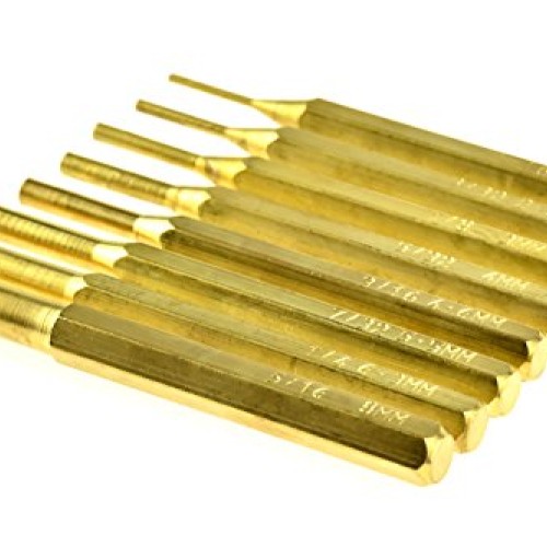 SE ST1032B 8-Piece Brass Pin Drive Punch Set in a Pouch