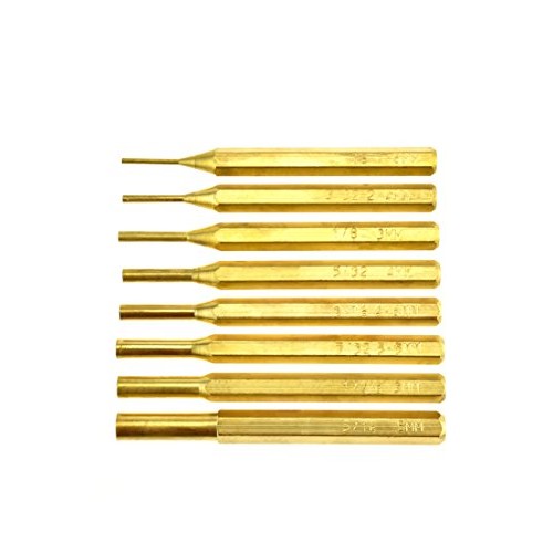 SE ST1032B 8-Piece Brass Pin Drive Punch Set in a Pouch