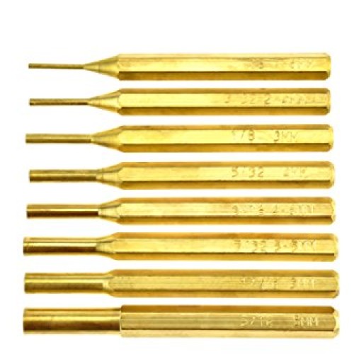 SE ST1032B 8-Piece Brass Pin Drive Punch Set in a Pouch