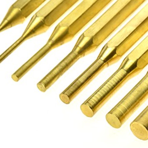 SE ST1032B 8-Piece Brass Pin Drive Punch Set in a Pouch