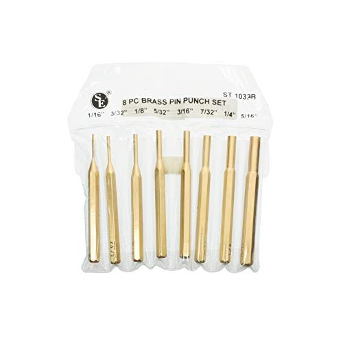 SE ST1032B 8-Piece Brass Pin Drive Punch Set in a Pouch
