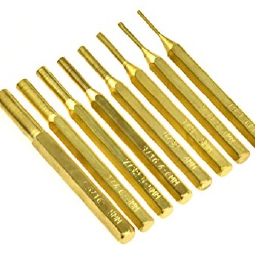 SE ST1032B 8-Piece Brass Pin Drive Punch Set in a Pouch