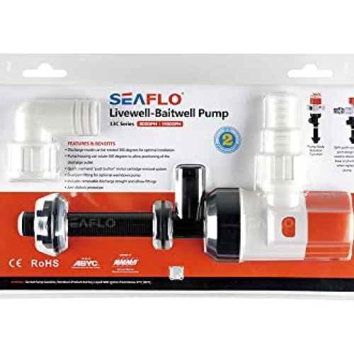 SEAFLO 12V 1100GPH Straight Livewell/Baitwell Pump 13C