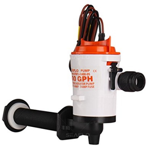 SEAFLO Aerator Livewell Pump - 12V, 800GPH, Submersible, Removable...