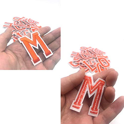 Letter Iron On Patches Sew On Appliques with Ironed Adhesive Orang...