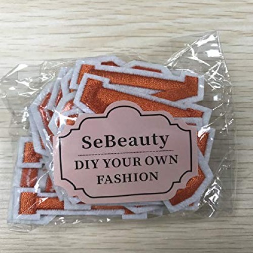 Letter Iron On Patches Sew On Appliques with Ironed Adhesive Orang...