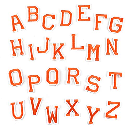 Letter Iron On Patches Sew On Appliques with Ironed Adhesive Orang...