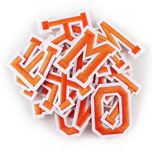 Letter Iron On Patches Sew On Appliques with Ironed Adhesive Orang...