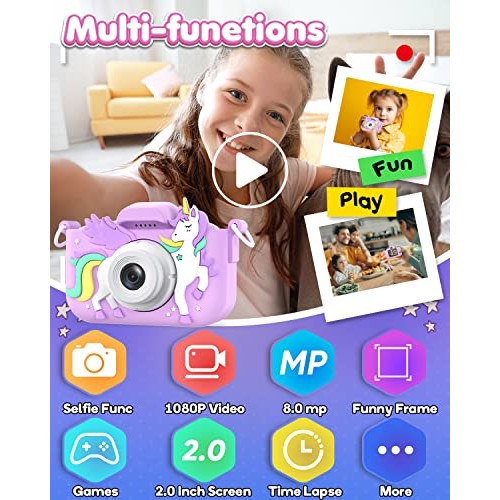 Seckton Kids Camera Toys for Girls Ages 3-8, Children Digital Vide...