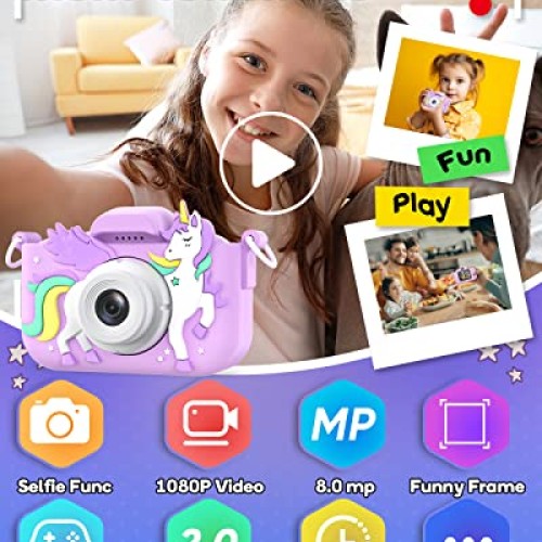 Seckton Kids Camera Toys for Girls Ages 3-8, Children Digital Vide...