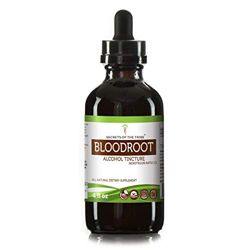 Bloodroot Tincture Alcohol Extract, Wildcrafted Bloodroot Sanguin...