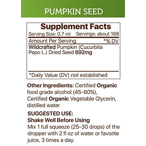 Pumpkin Seed Tincture Alcohol Extract, Cucurbita Pepo Healthy Blad...